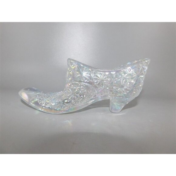 7/1227 Smith Glass Iridescent Daisy and Button Shoe 2.5 x 6 in - Picture 3 of 6